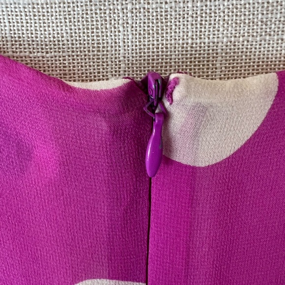 JACK MULQUEEN 100% Silk Violet Polkadot Dress Size 10 - Picture 5 of 9